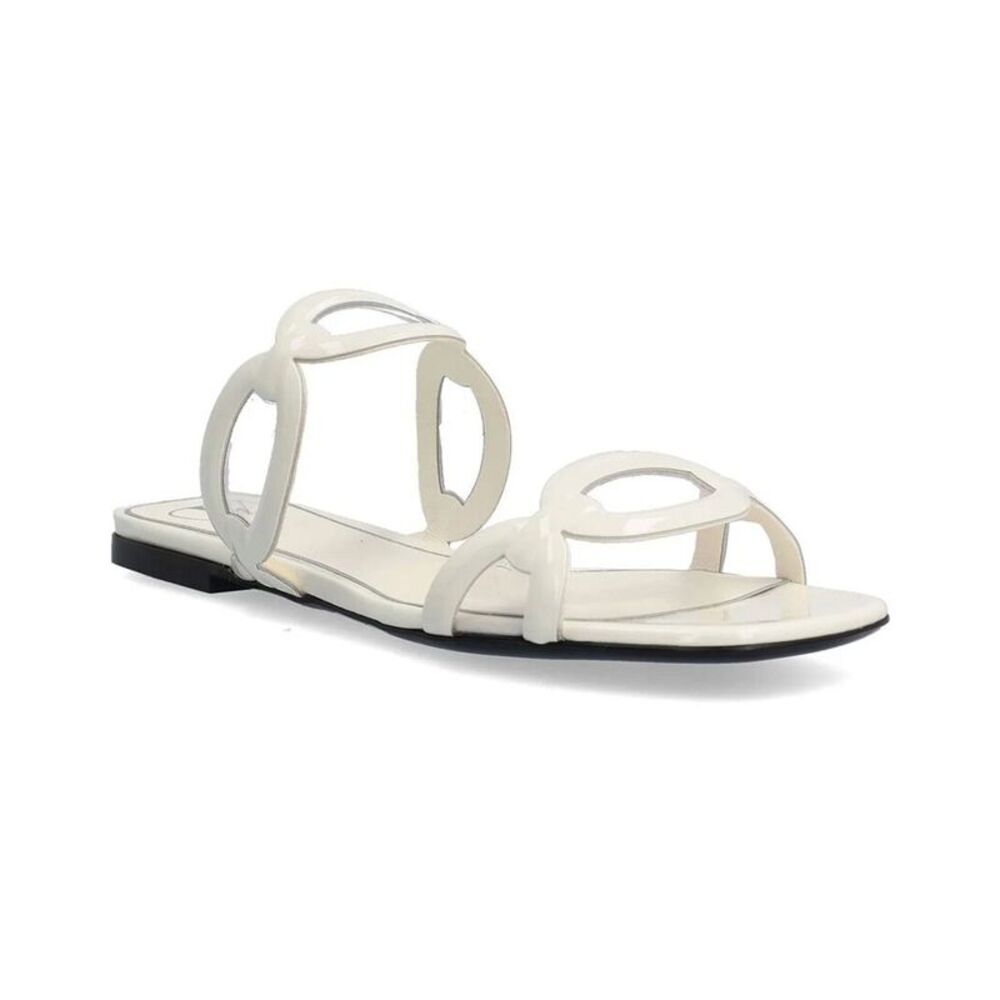 Valentino Chain 1967 Leather Slide, White